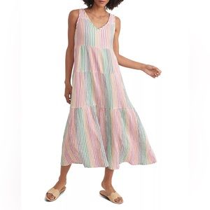 Marine Layer Corinne Maxi Rainbow Stripe Dress